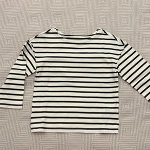 MADEWELL striped boatneck top w 3/4 sleeves sz XS